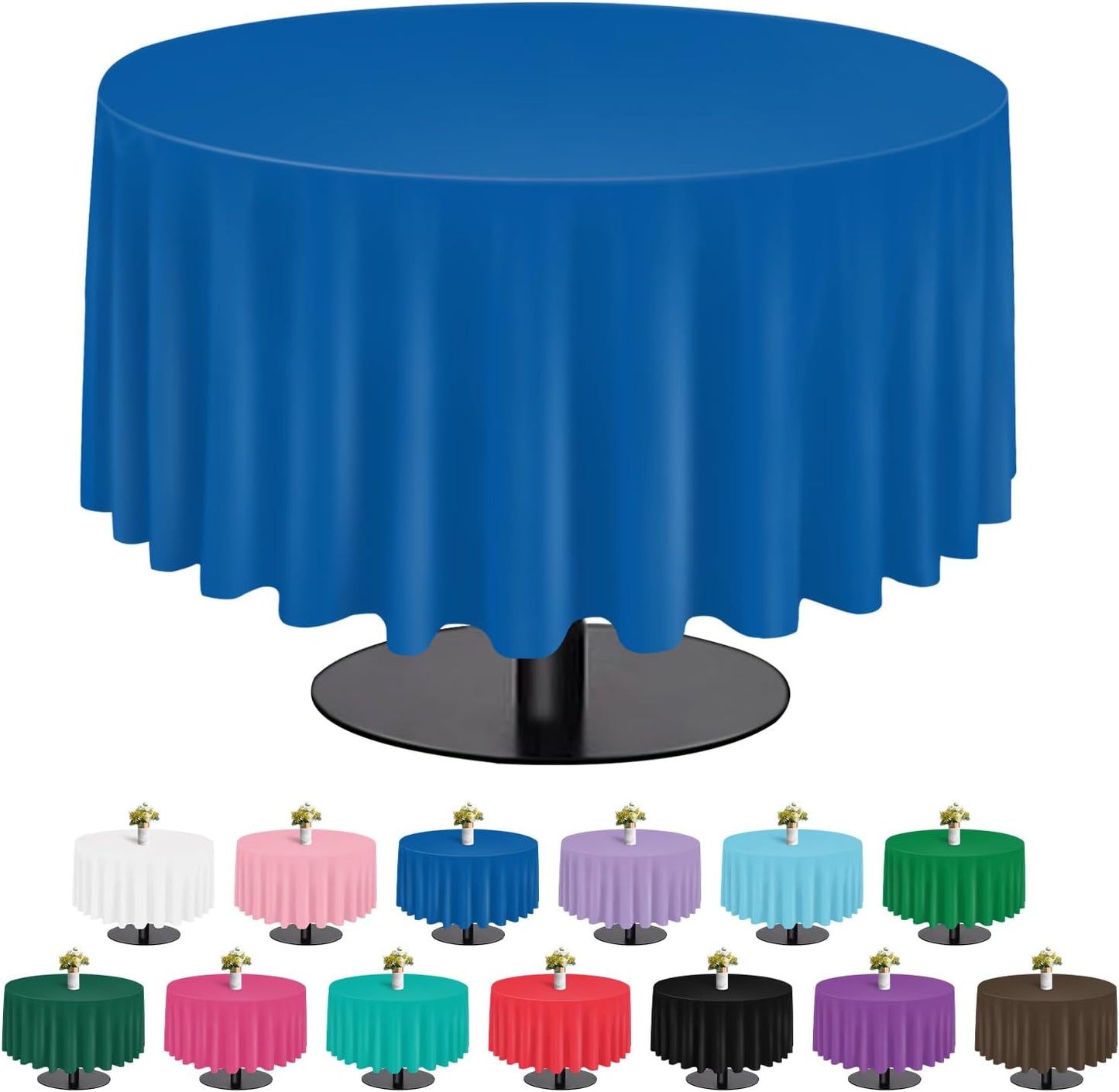 tujol Royal Blue 6 Pack Plastic Table Cloth 54" x 108", Disposable Tablecloths Rectangle Table Cover, Plastic Tablecloths for Parties