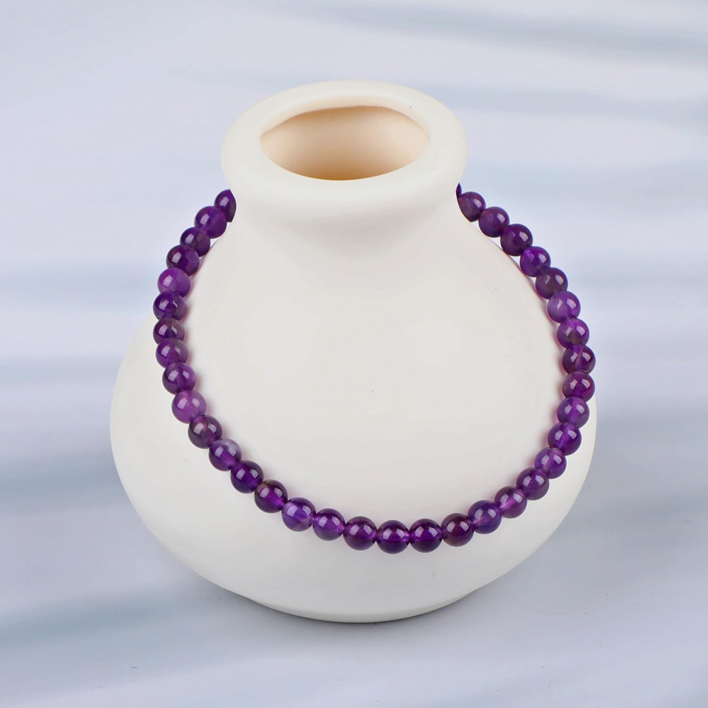 LPBeads Handmade Natural Gemstone Stretch Elastic Bracelet Healing Crystal Round Stone Beads Jewelry Gifts for Women Men