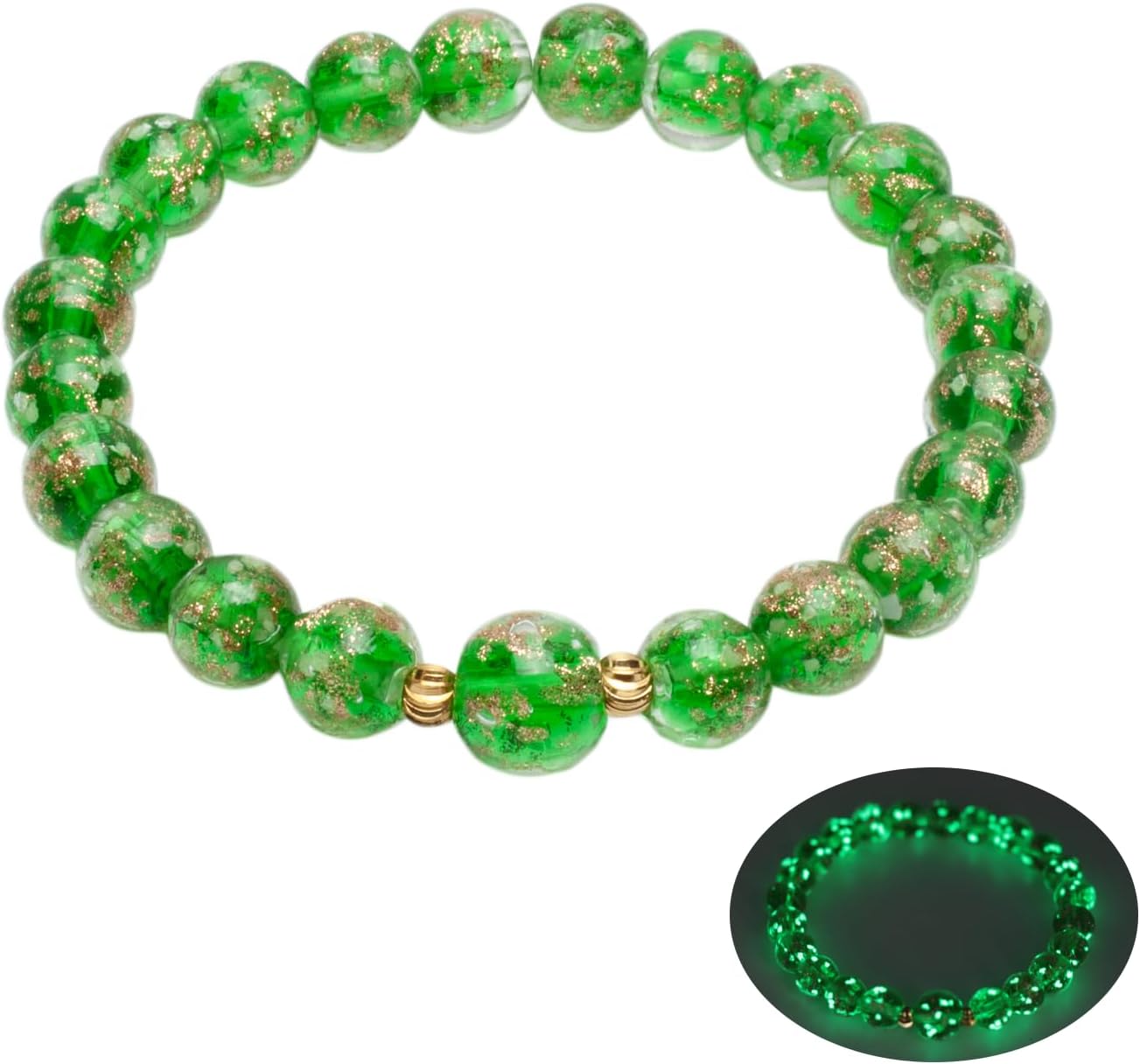 Glass Beaded Bracelet Glowing Bracelet Luminous Beads Bracelet for Women Glass Mermaid Bracelet Bangles Anti Anxeity Healing Energy
