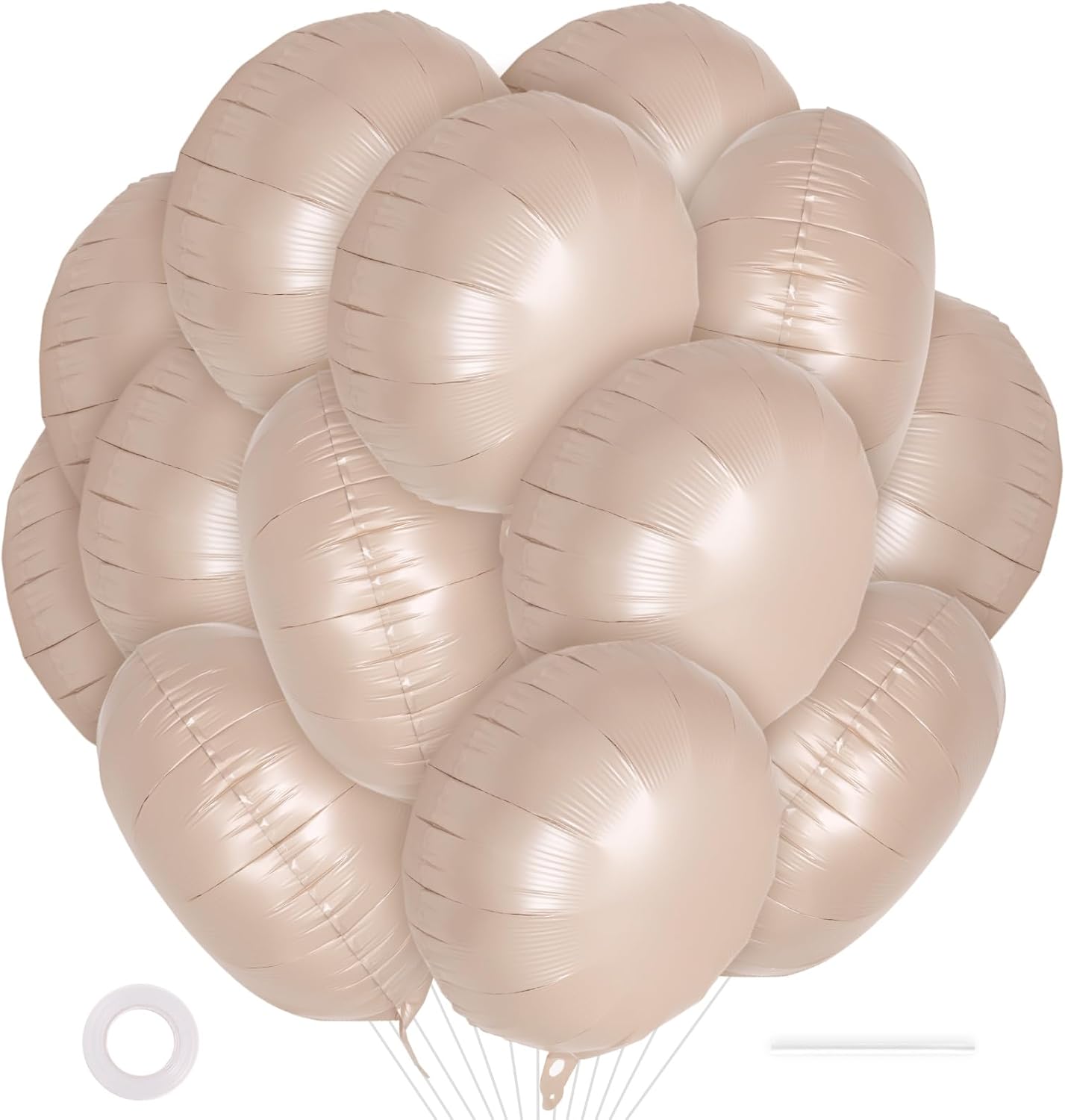 20 Pcs Black Round Shaped Balloons,18 Inch Round Foil Balloon,Giant Round Mylar Balloon Helium Balloons for Birthday Party Baby Shower Wedding Decorations (Black)