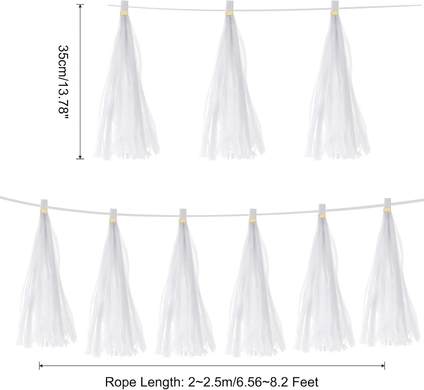 MECCANIXITY 15Pcs Light Blue Tassel Garland Banner with Rope Tissue Paper Tassels Party DIY Kits for Anniversary Wedding Birthday Party