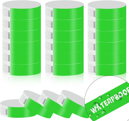 300 Pack Paper Wrist Bands for Events Waterproof Wristbands Lightweight Festival Identification Arm Bands Neon Adhesive Event Bracelets for Party（Black）