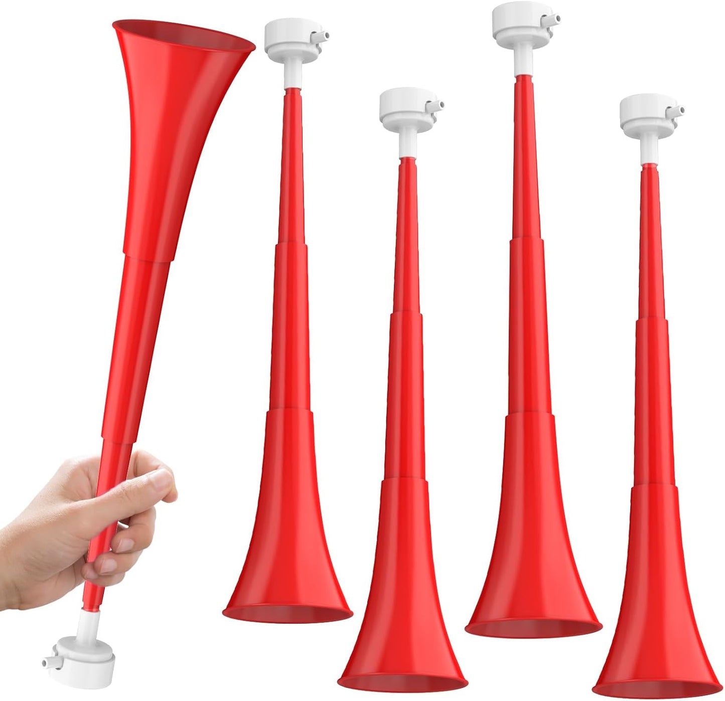 Collapsible Stadium Horn, Vuvuzela Plastic Blow Horns, Team Cheering Spirit Accessories Noisemakers, Foldable Trumpet Noise Makers for Sporting Events, Football Soccer Games, School Party Supply