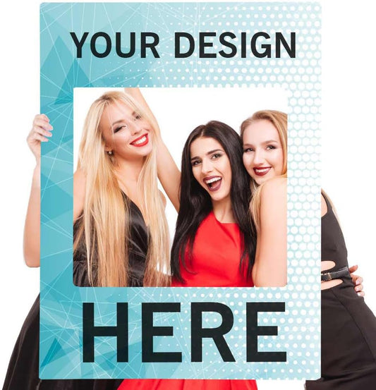 Vispronet Custom Selfie Frame – 29in x 40in Personalized for 2-3 People, Upload Your Own Design, Weather-Resistant Corrugated Plastic Frame, Perfect for Parties and Events