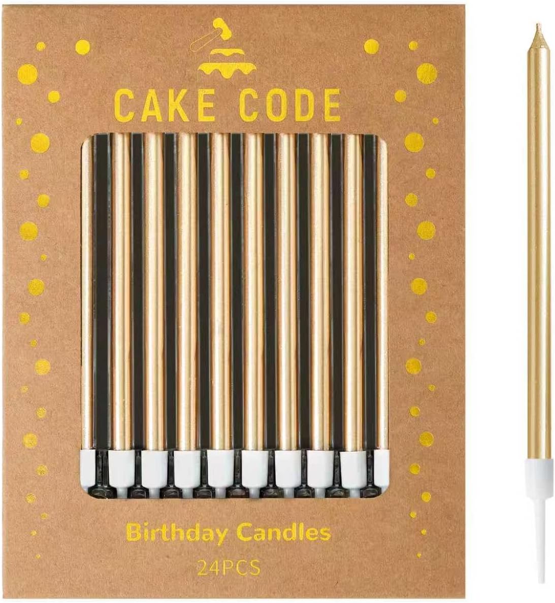 Pink Gold Long Thin Birthday Candles, Cake Candles, Birthday Parties, Wedding Decorations, Party Candles