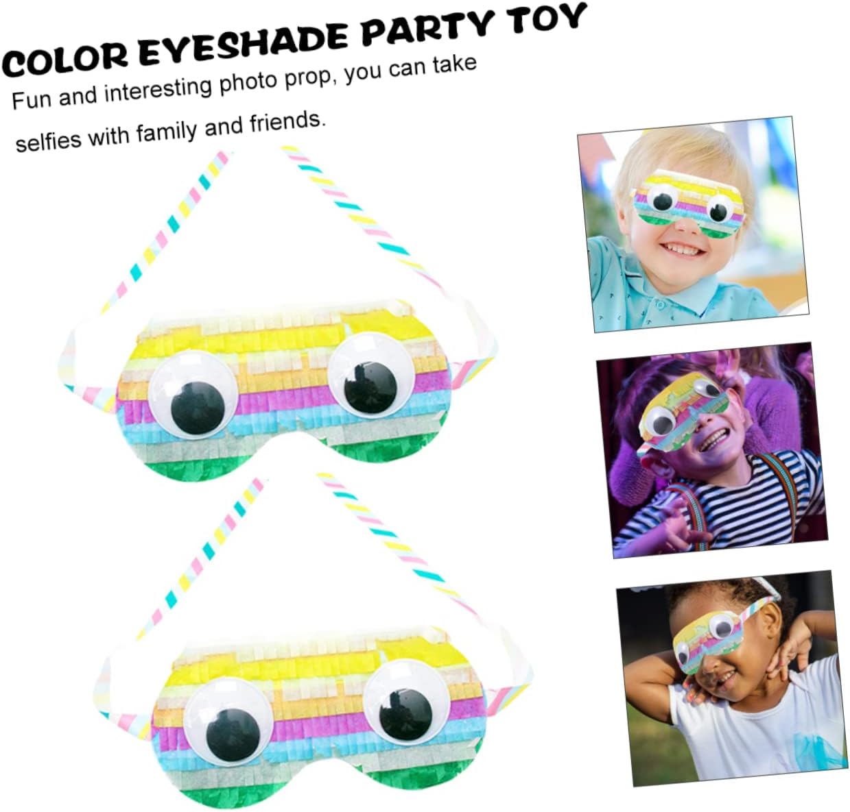 Totority 2pcs Pinata Eye Masks for Boys and Girls Birthday Party Fun Decorative Cosplay Masks Party Props for Celebrations and Gatherings