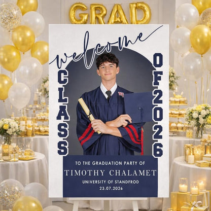 Personalized 2026 Graduation Party Welcome Sign, Minimalist Grads Decor, Class of 2026 Graduation Party Poster, Custom Graduation Party Sign, Congrats Grad Decorations Design 2