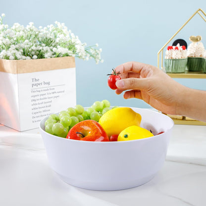 Hioasis 8 Pack Plastic Serving Bowls 128oz Gold Glitter Plastic Bowls Heavy Duty Disposable Serving Bowls for Party Snack & Salad & Candy & Bar Buffet