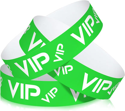 Teling 500 Pack VIP Plastic Wristbands Bracelets Party for Events VIP Custom Wristbands Plastic Bracelets Tear proof Waterproof Wrist Bands Arm Bands for Events Concerts