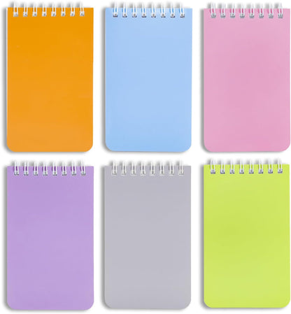 QiCheng 6pack Pocket Notebook Small Notepad Pocket Notepad Small Spiral Notebooks 3X5Inches (6)