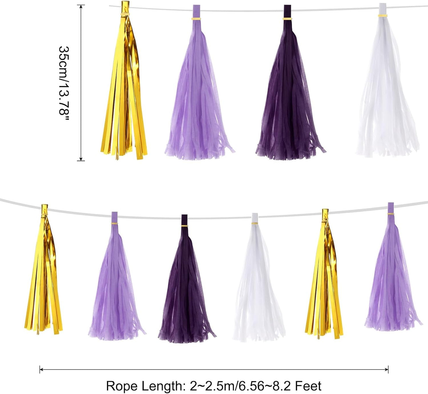 MECCANIXITY 20Pcs Light Blue Tassel Garland Banner with Rope Tissue Paper Tassels Party DIY Kits for Anniversary Wedding Birthday Party