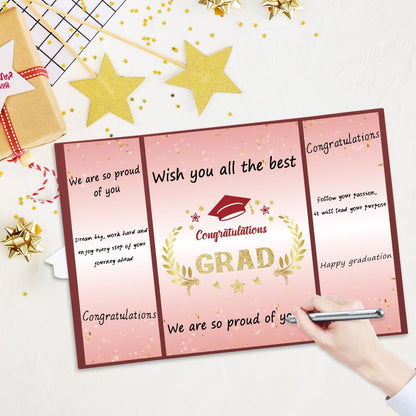 Graduation Guest Book Party Decorations-Blue Gold Graduation Guest Book Alternative Graduation Signature Congrats for 2026 College High School Graduation Party Decorations Unique Graduation Gifts
