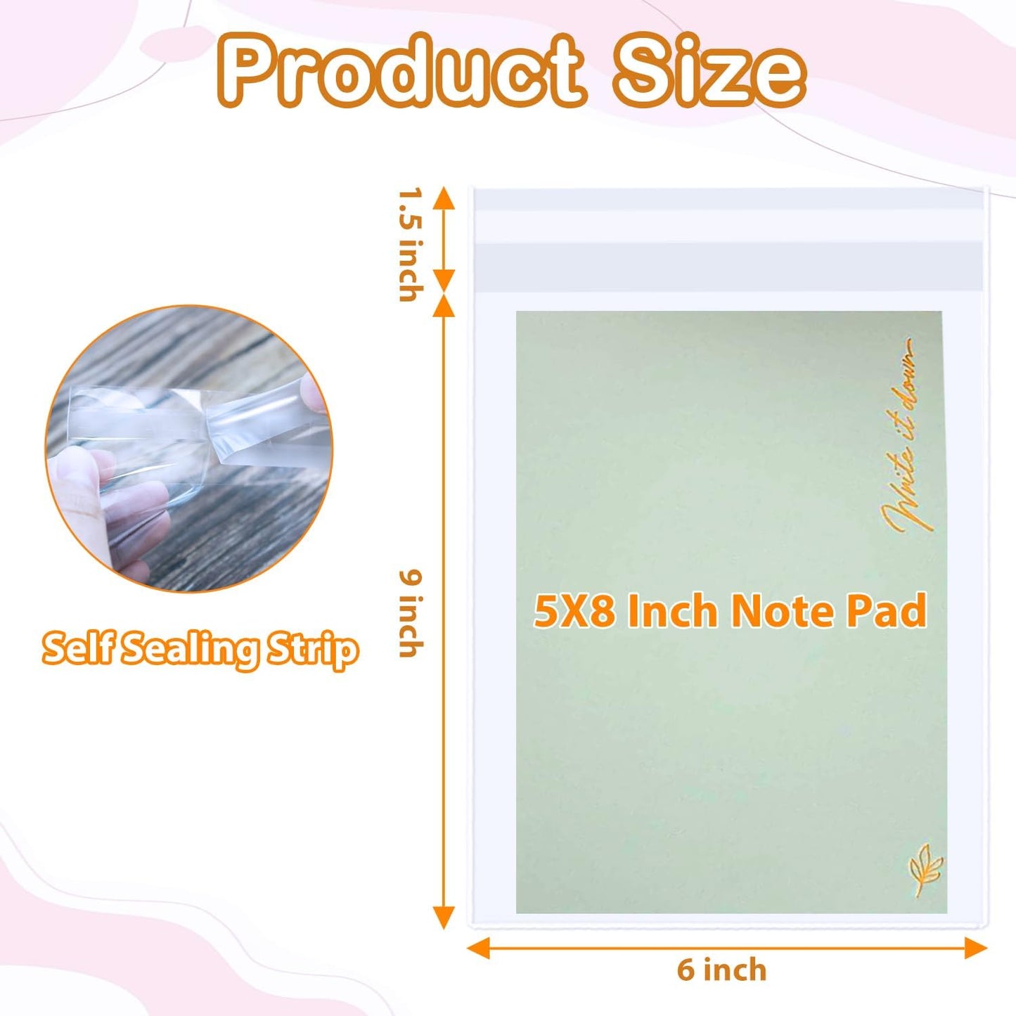 PigPotParty Cookie Bags 4''x 6", 100 Pcs Self Sealing Cellophane Treat Bags, Small Clear Plastic Goodie Bag for Gift, Snack, Party Favor, Candy