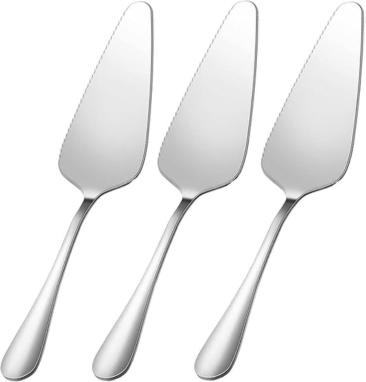 Cake Pie Servers Set,Stainless Steel Pizza Cake Slicer Server,Cake Cutter with Serrated Edges for Kitchens Restaurants Brithday Parties Set of 6