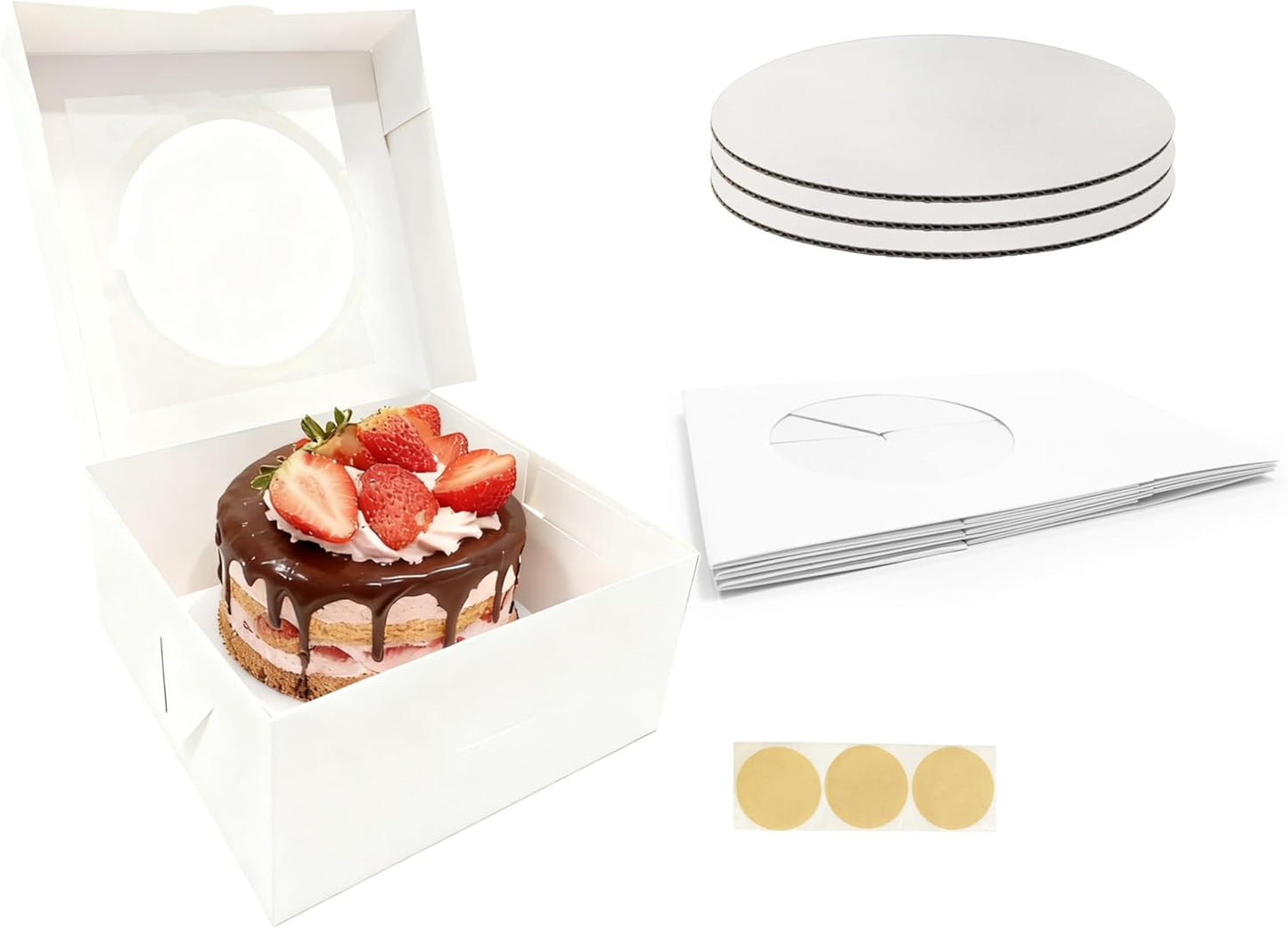 15 Pcs Cake Boxes,12x12x8 Inches White Bakery Boxes with Window,Tall Dessert Boxes,Cookie Boxes for Multi-Layer Cakes,Cake Containers for Birthday,Party,Valentine’s Day by GBF