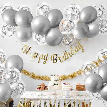 Gold Confetti Balloons, 50 Pcs 12 Inch, Glitter Gold Confetti Party Balloons, Party Decorations, Birthday Wedding Baby Shower Party Balloons Decorations