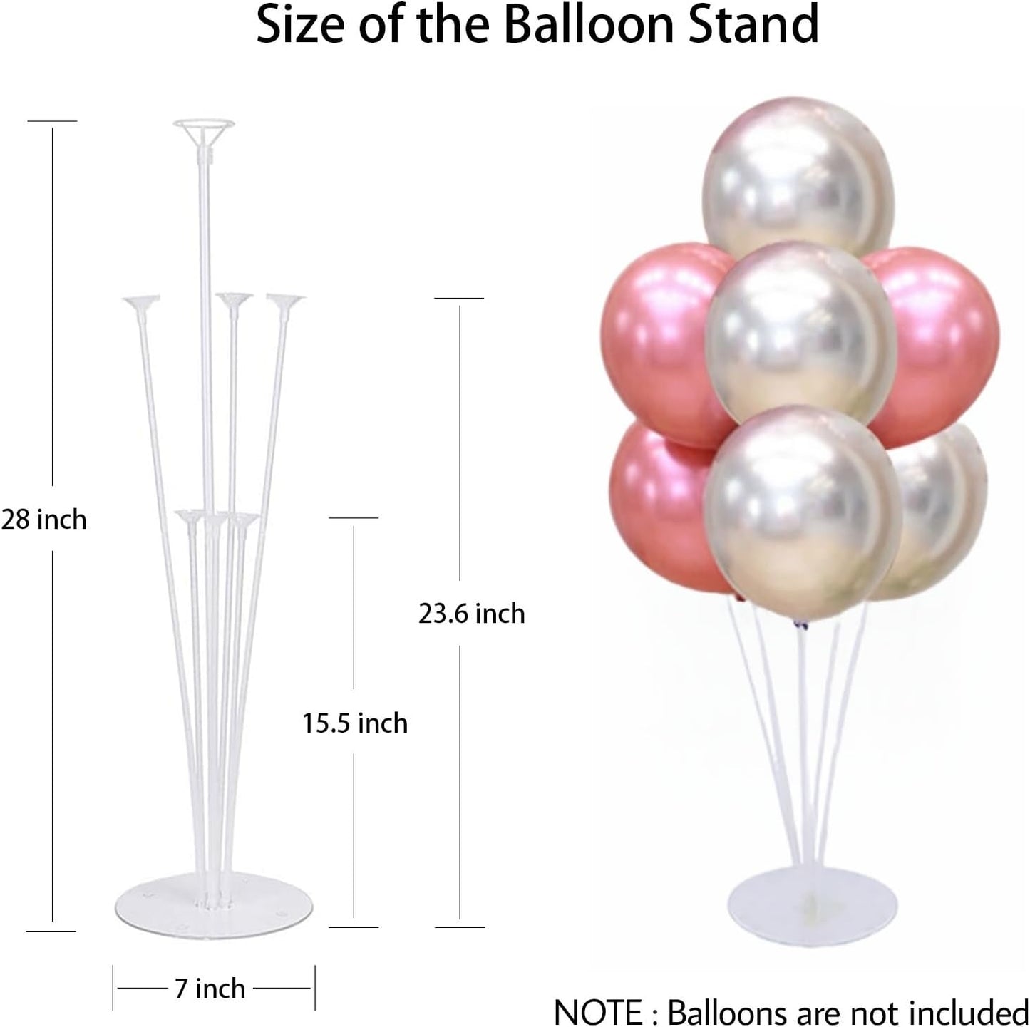Balloon Stand Kit For Table - 4 Sets Balloon Sticks with Base For Birthday Graduation Party Decorations