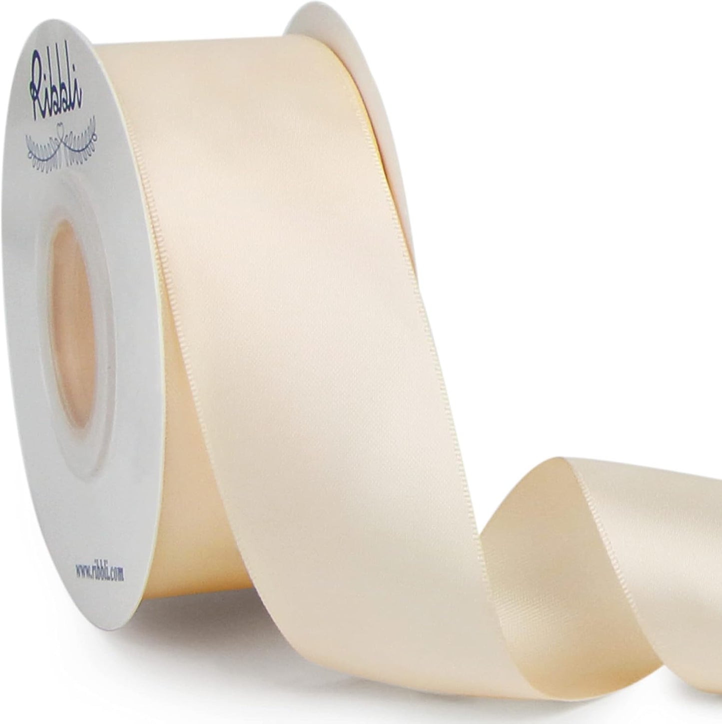 Ribbli Double Faced White Satin Ribbon,3/8” x Continuous 25 Yards,Fabric Ribbon use for Bows Bouquet,Gift Wrapping,Floral Arrangement