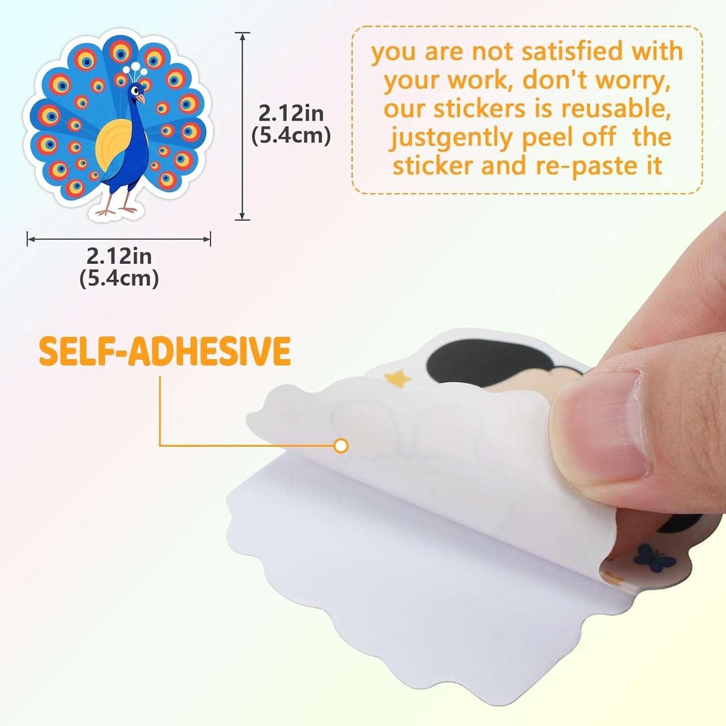 50PCS Smiling Stickers, Cute Water Bottle Stickers for Kids, for Teaching Rewards, Notebooks, Stationery, Luggage, Cartoon PVC Happy Stickers