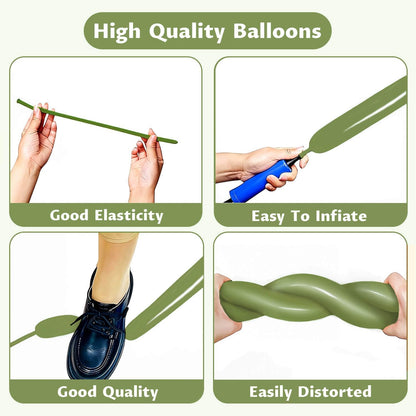 260 Clear Long Balloons for Animals, Thickening Skinny Latex Twisting for Arch Modeling Magic Clown Birthday Wedding Party Decorations 100pcs