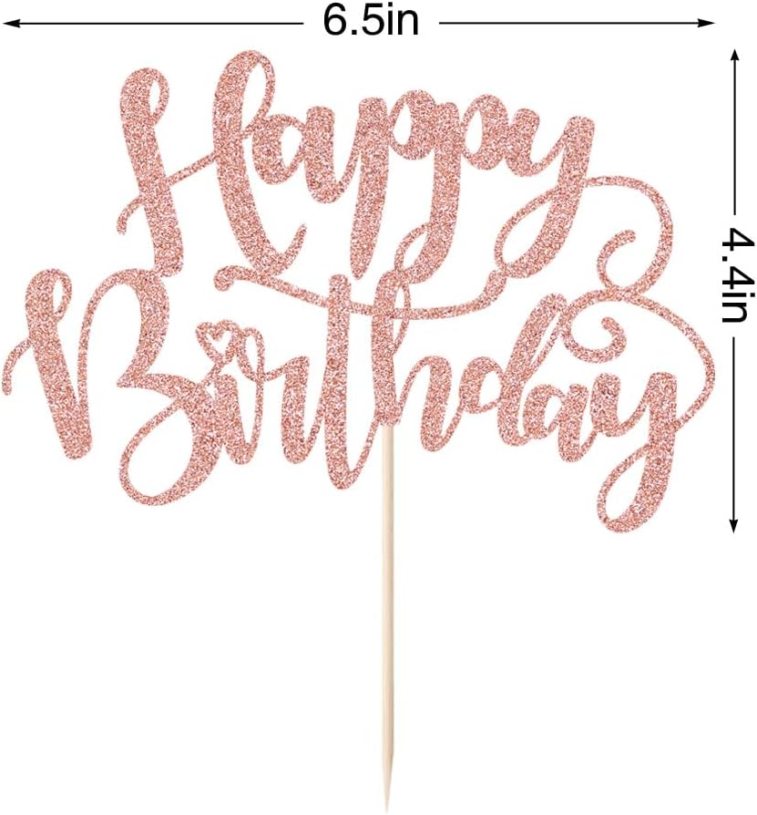 Handmade Glitter Happy Birthday Cake Topper,Birthday Party Cake Decorations, Anniversary/Birthday Party Decoration Supplies (Rainbow)