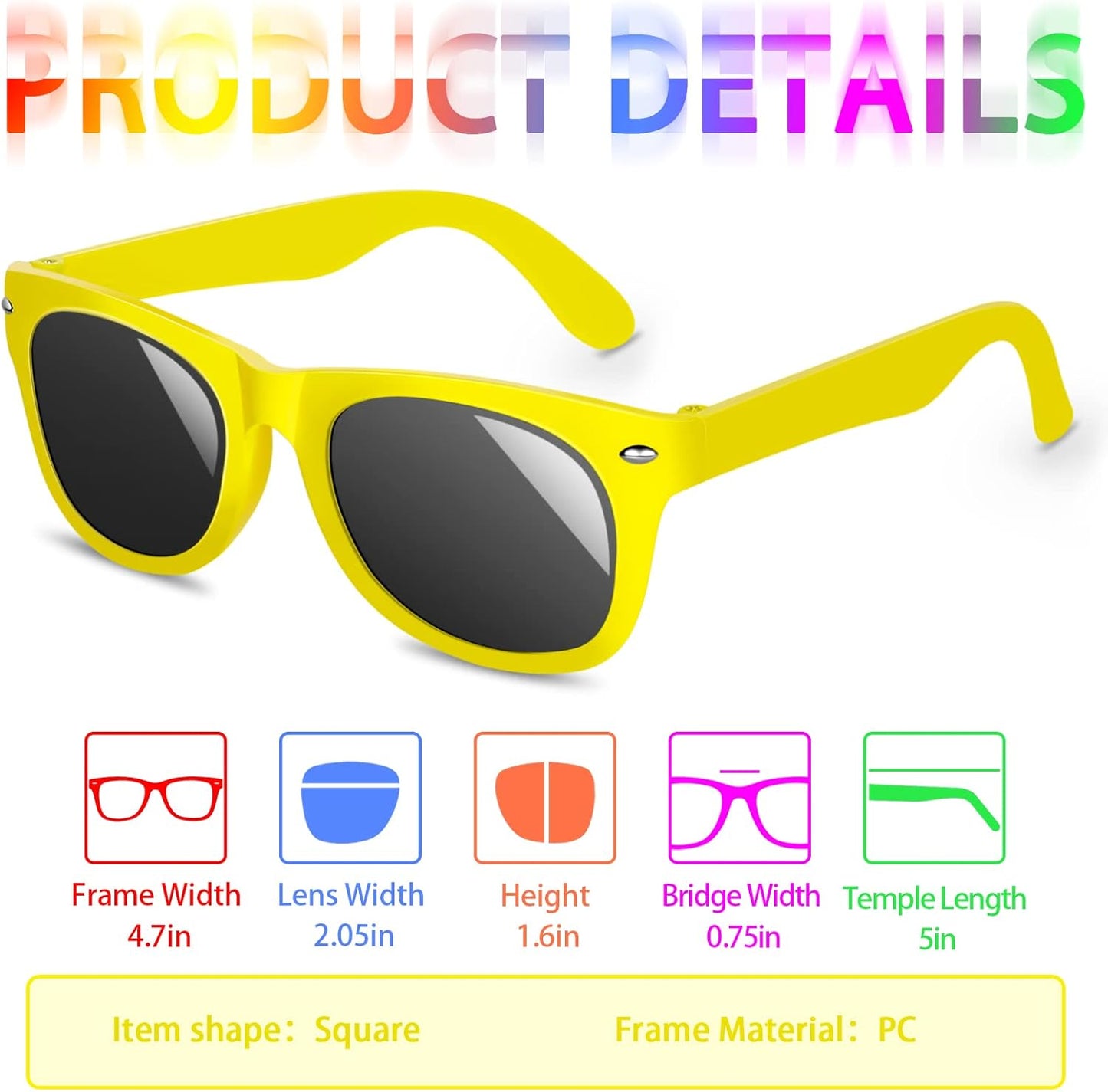 INNOCHEER Party Sunglasses for Kids with UV400 Protection Eyewear Neon Sunglasses for Boys, Girls - Great Gift for Party Favors, Birthday Party and Outdoor Activity