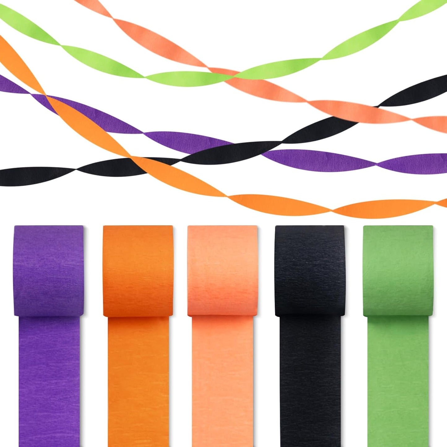 White Crepe Paper Streamers 4 Rolls 328ft, Pack of Party Streamers for Party Decorations, Crepe Paper for Birthday, Baby Shower, Wedding Party Decorations (1.8 Inch x 82 Ft/Roll)