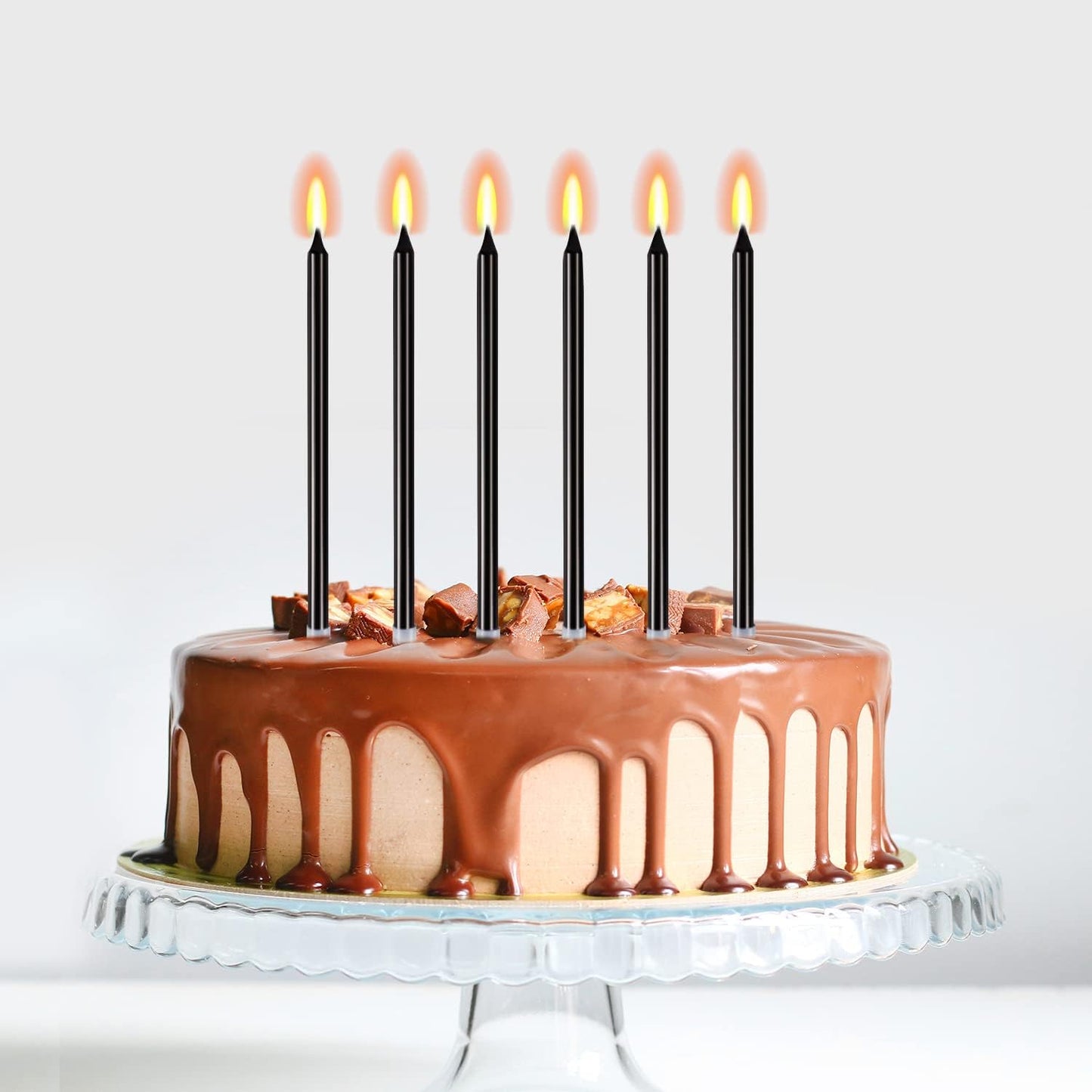 BEAN LIEVE 24-Count Birthday Candles - Long Thin Cake Candles Slow Burning Candles for Birthday, Wedding, Lucky Party Decoration (Champagne Gold)