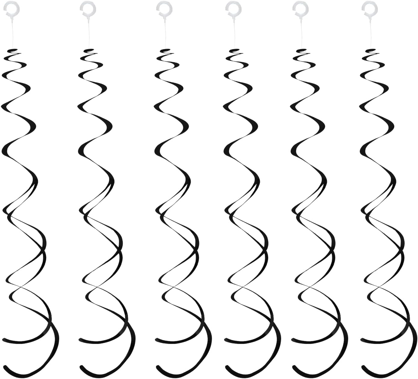 30 Pieces Iridescent White Hanging Swirls, Foil Swirl Hanging Decorations Plastic Steamers for Ceiling, Dangling Whirls Wedding Baby Shower Birthday Party Decorations