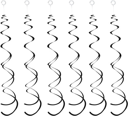 30 Pieces Iridescent White Hanging Swirls, Foil Swirl Hanging Decorations Plastic Steamers for Ceiling, Dangling Whirls Wedding Baby Shower Birthday Party Decorations