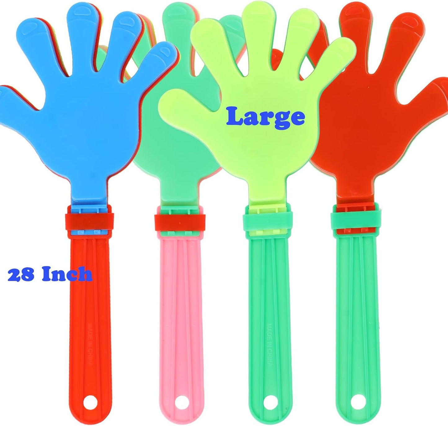 12 Pcs Large Hand Clappers Noisemakers, 11 Inch Plastic Noise Maker Jumbo Hand Clappers in Bulk, Colorful Clappers Noisemakers for Party Supplies Sporting Events Ball Games Noisemakers(Mixed colors)