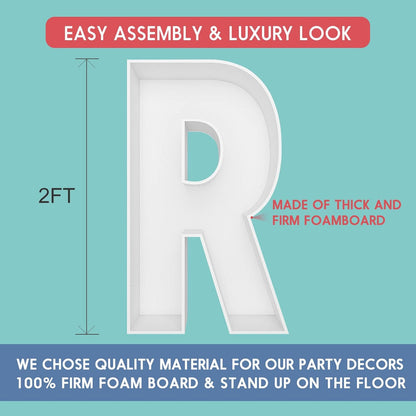 JW Passion - Premium Quality Made 3FT Tall Mosaic Balloon Frame Big Marquee Light Up Letters DIY Kit for Birthday Party Wedding Backdrop Decor Letter A Pre-Cut Foam Board