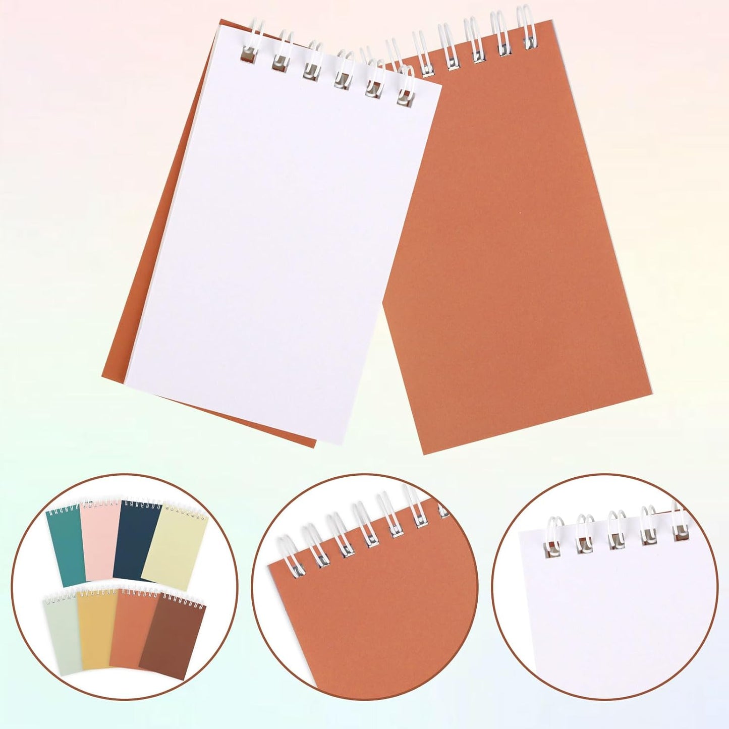 24 Pcs Mini Notebook Party Favor Small Pocket Notebook Colorful Shiny Cover Notebooks Small Spiral Notepad Memo Note Pads for Work Home Office School Classroom Supplies