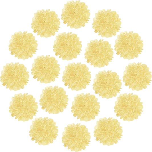 MECCANIXITY 20Pcs Tissue Paper Pom Poms, 4 Inch Colorful Large Paper Flowers Wall Decorations for Fiesta Party Birthday Wedding Red