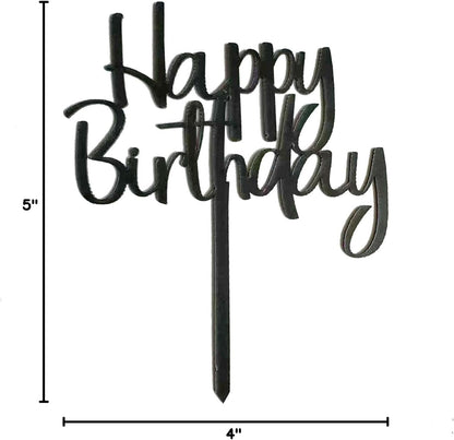 DIY Happy birthday Cake Topper Black Acrylic