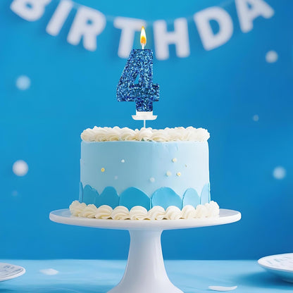 Birthday Number Candles, Glitter Number Candle Cake Decorations with Sequins, Cupcake Decorations for Girls, Women, Party Anniversary Celebrations (Number 6, Purple)