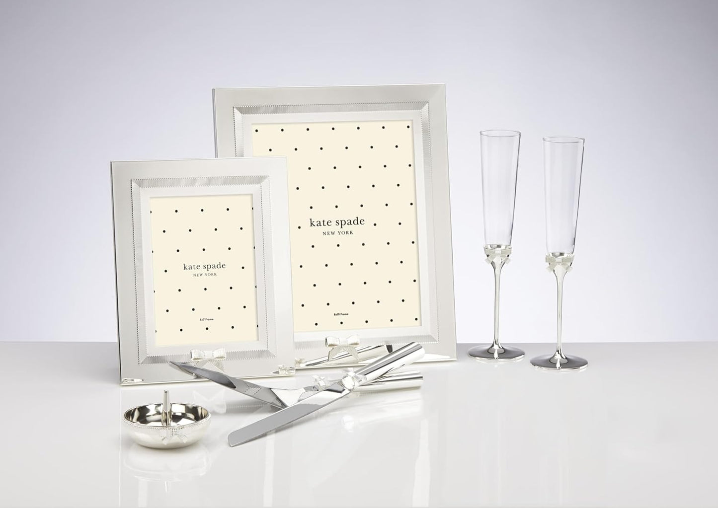 Kate Spade New York Grace Avenue 2-Piece Dessert Set, 1.45 LB, Metallic, Silver Plated