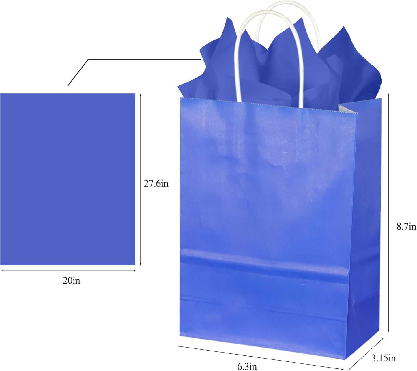 BLEWINDZ 32 Pieces Gift Bags with 32 Tissues, 8 Colors Party Favor Bags with Handles, Rainbow Gift Bag for Wedding, Birthday, Party Supplies and Gifts