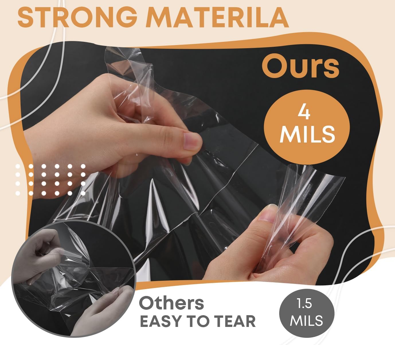 SUREHOME Cellophane Bags, 100 Pack Clear Gift Bag Cellophane Treat Bags with Ties 6x10 Inch Plastic Small Cello Candy Bag for Birthday Party Favors Goodie valentines Cookies Bakery Snack Popcorn Wraps