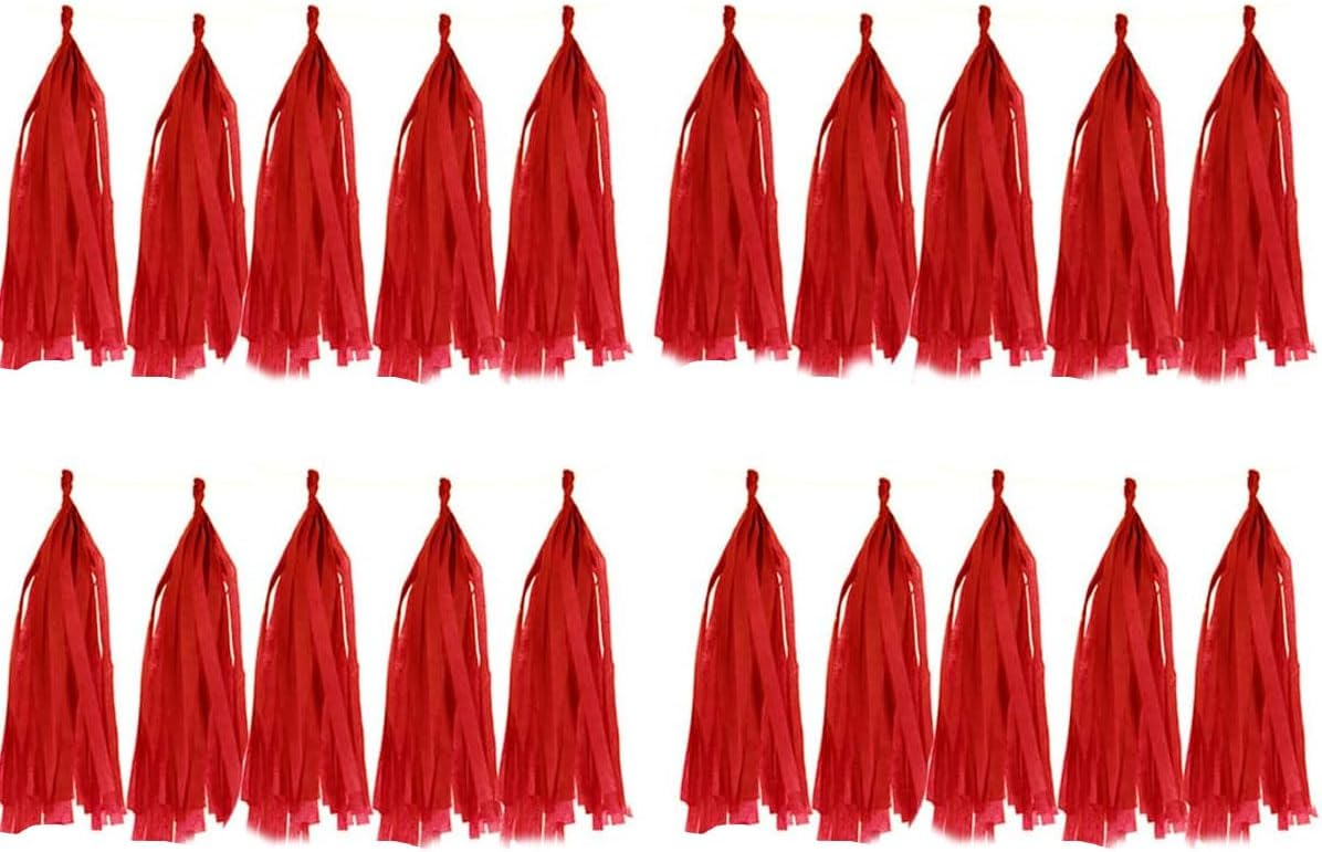 30pcs Paper Tassels Garland Banner Tissue Paper Tassel DIY Hanging Paper Decorations Party Tassel Garland Decor Baby Shower Nursery Wedding Festival Baby Shower Decoration(30, White)