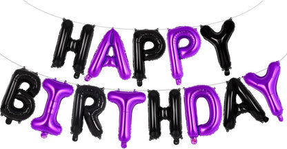 Happy Birthday Balloons Banner, Foil Balloon Personalized Name Letters Balloons Sign Birthday Party Decorations for Women Men Boys Girls Cream