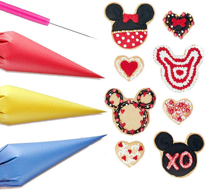 100 Pieces Piping Bags Disposable - Tipless Piping Bags | Pastry Bags | Icing Bags | Frosting Bags for Cake Cookies Baking Decorating (14 inch bags-A)