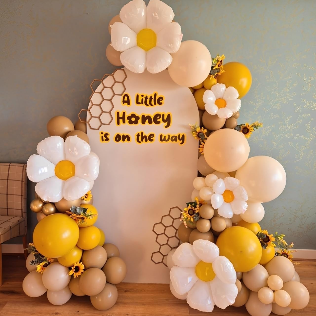 Daisy Pastel Balloon Garland Kit 157pcs Pastel Macaron Balloon Arch Kit with Flower Mylar Balloon for Boho Mothers Day Spring Daisy Floral Theme Two Groovy Party Decoration