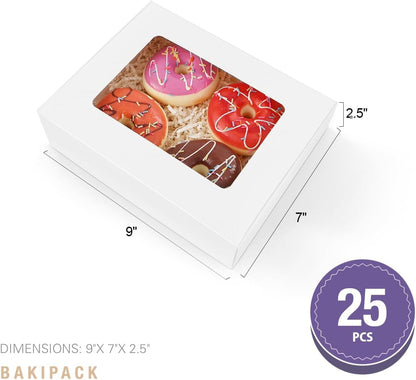 15 Pumpkin Roll Boxes, 12x8x3.5 inches Cake Roll Container, White Roll Cake Boxes with Window, Donut Boxes Pastry Cake Packaging