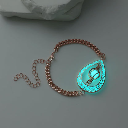 EEQQBZ Glow in The Dark Silver Teardrop shape bracelets,Fantasy Glowing Jewelry bracelets