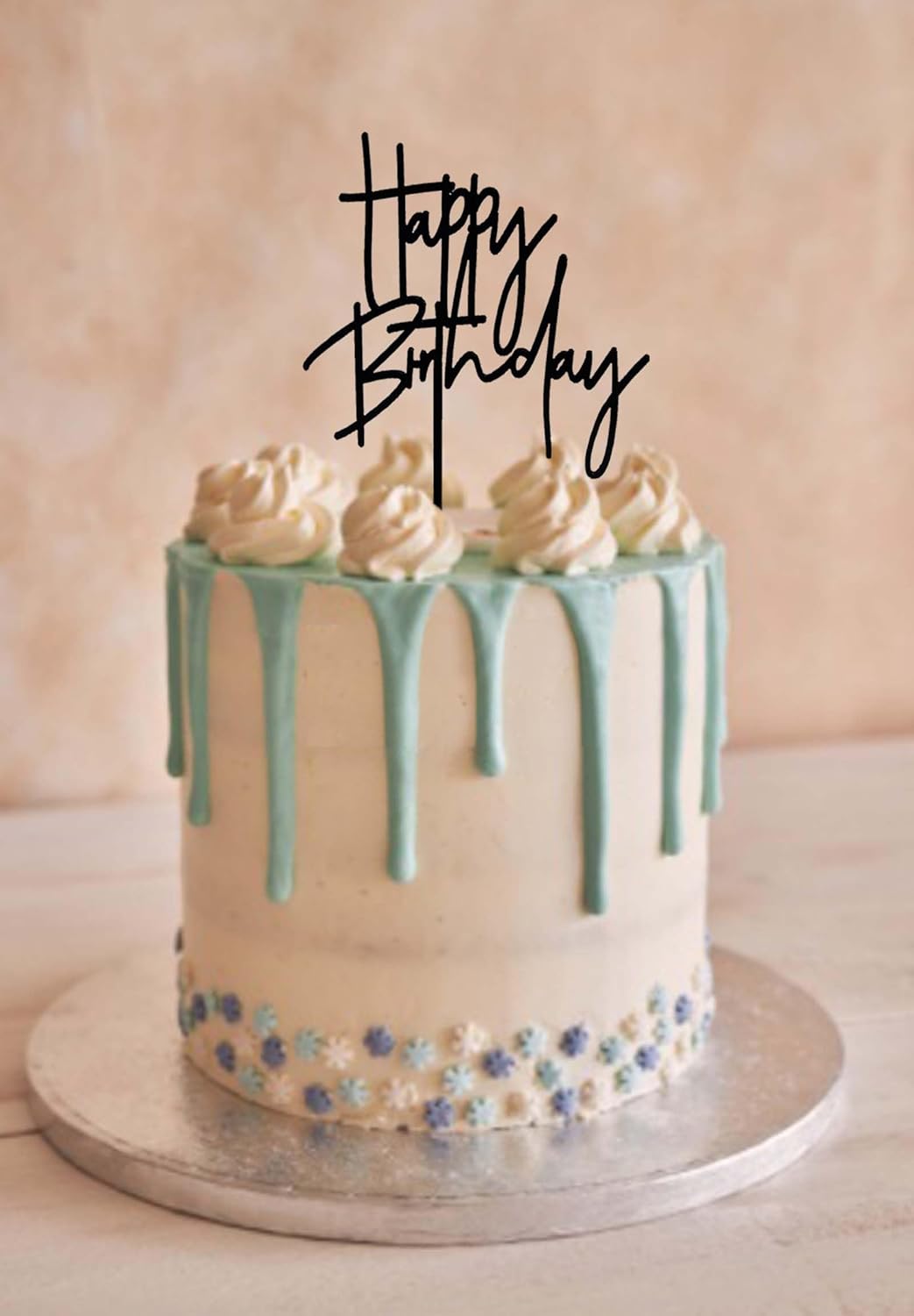 DIY Happy birthday Cake Topper Black Acrylic