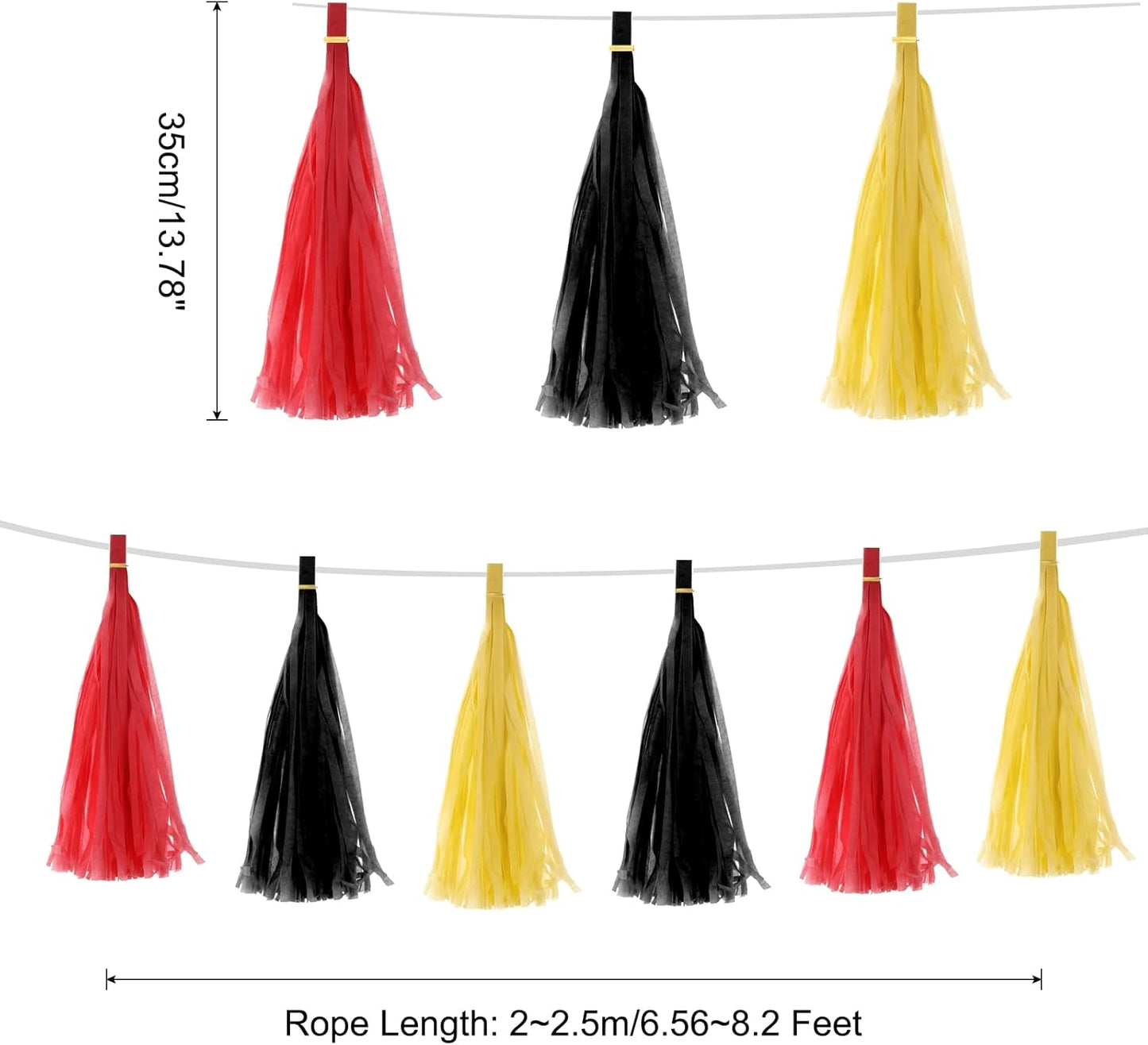 MECCANIXITY 15Pcs Light Blue Tassel Garland Banner with Rope Tissue Paper Tassels Party DIY Kits for Anniversary Wedding Birthday Party