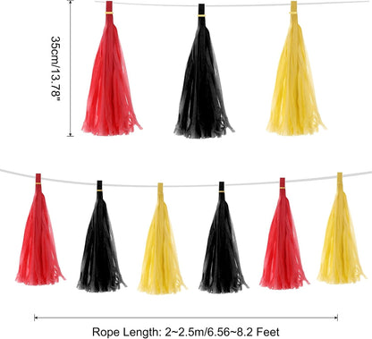 MECCANIXITY 15Pcs Light Blue Tassel Garland Banner with Rope Tissue Paper Tassels Party DIY Kits for Anniversary Wedding Birthday Party