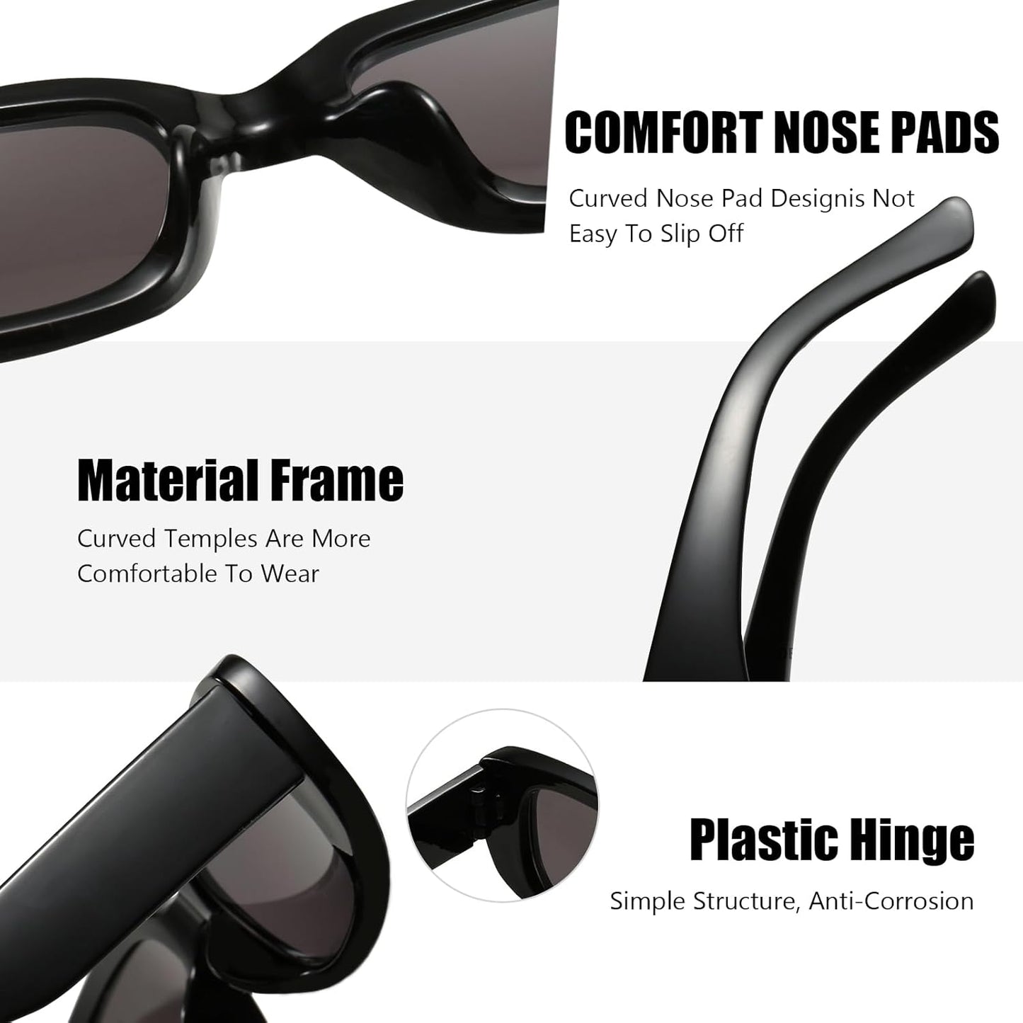 50/100 Pack Rectangle Sunglasses Bulk for Adult Retro Cheap 90s Y2K Small Glasses UV400 Protection