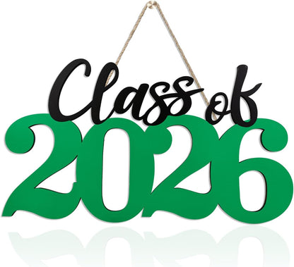 Class of 2026 Wooden Sign Graduation Party Decorations 2026 White Graduation Photo Booth Prop Senior2026 Sign for High School College Party